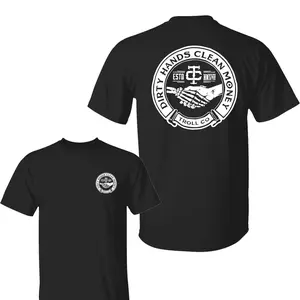 Troll Co Work Hard Dirty Hands Clean Money Graphic Tee, Unisex Pullover T-shirt for Men and Women, Casual Daily Wear, Top Womenswear