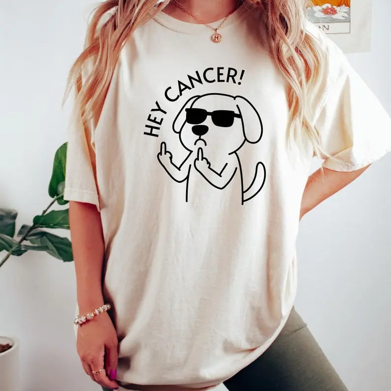 Comfort Colors Hey Dog Cancer Shirt, Cancer Warrior Shirt, Dog Shirt, Awareness Month Tee, Cancer Fighter Gift Shirt, Cancer Survivor Tee