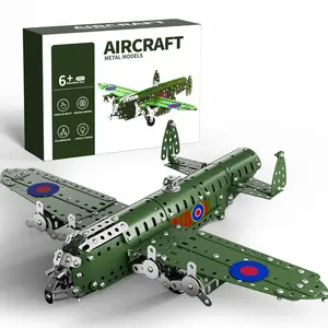 Metal Model 3D Kit-4 Style Metal Model:Jeep/Aircraft/Warship/Fighter Jet 504PCS,STEM Projects,Assembly Educational Building Blocks Toys, High-Quality Design,Birthday/Christmas/New Years Gifts