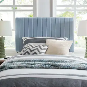 Keira Performance Velvet Twin Headboard in Light Blue