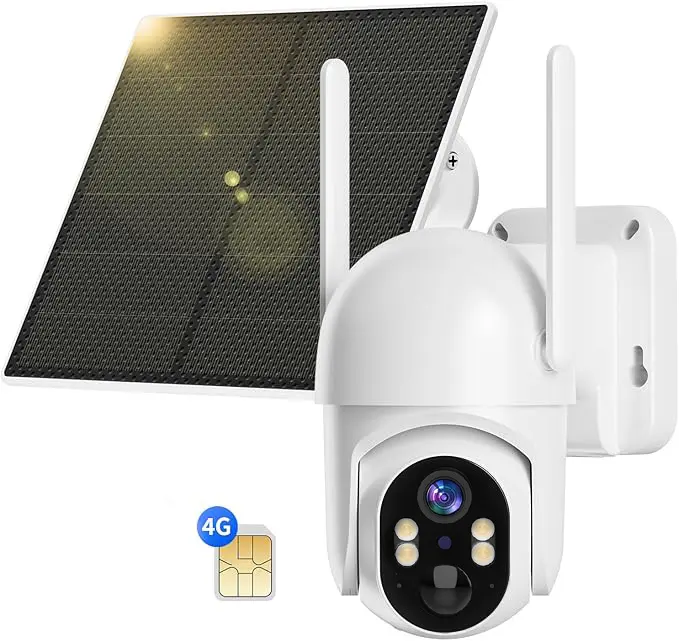 4G LTE Cellular Security Camera Outdoor, No WiFi Security Camera Outside, Wireless Security Camera Outdoor Solar Powered, 360 Ptz, Human Sensor, 2K HD, 2-Way Talk, IP65