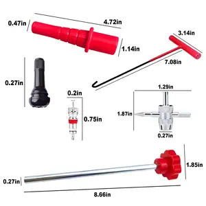 14-Piece Set Quick Change Tire Valve Tool Valve Stem Core Quickly Replacement Tool Tool for Replacing Leaky Valves with 5 Valve
