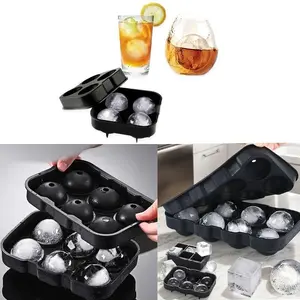 Silicone Ice Cube Tray Mold, Large Capacity Ice Maker, Home Use Ice Ball Mould, Easy Release Press Ice Box, 4 Grids/6 Grids/8 Grids