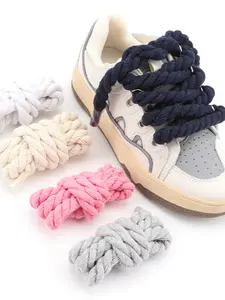 Solid Color Versatile Shoelaces, Rope Thickened Laces, Suitable for Basketball Shoes, Sneakers, Casual Shoes, DIY Shoe Accessories