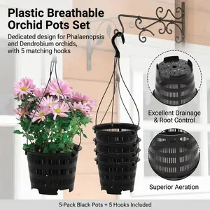 Plastic Breathable Root Control Flower Pot, Specialized for Butterfly Orchids, Ideal for Growing Dendrobium Orchids, Planting Container
