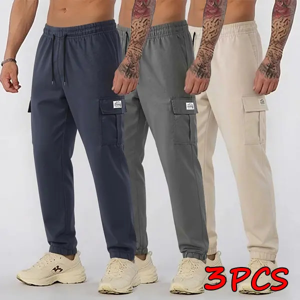 Dark Blue + Light Gray + Khaki