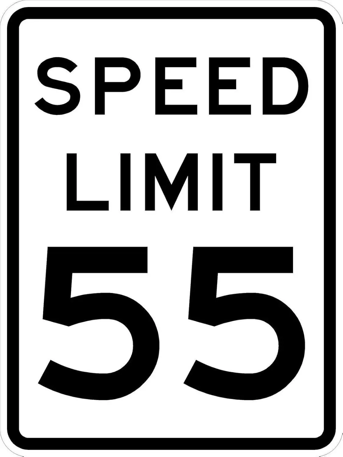 Speed Limit 55 Sign - 8 x 12. A Real Sign. 10 Year 3M Warranty