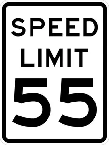 Speed Limit 55 Sign - 8 x 12. A Real Sign. 10 Year 3M Warranty