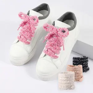 Women's Fluffy Fuzzy Shoelaces Plush Soft Thick Chunky Laces Fashion Strings for Casual Shoes and Gifts