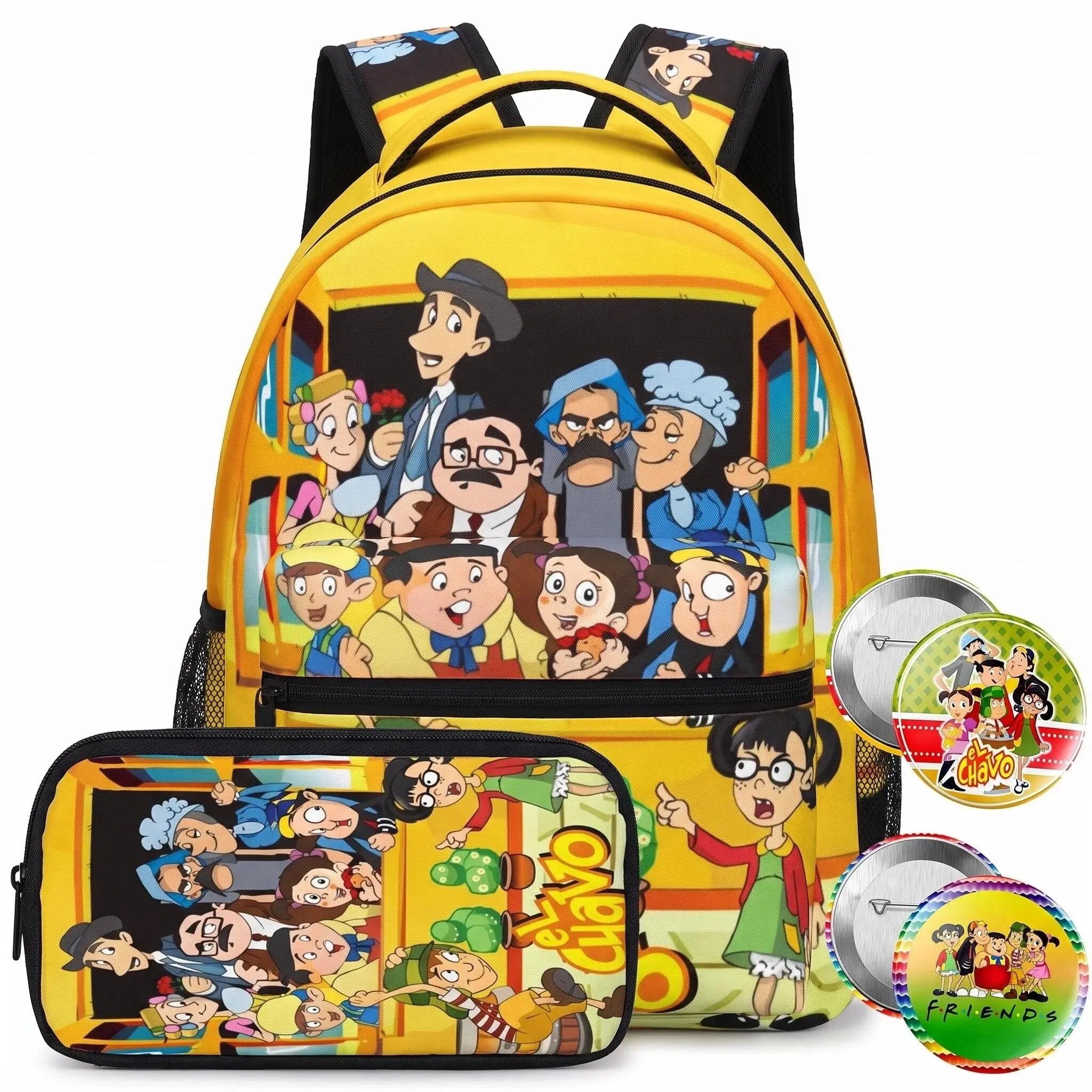 El chavo Backpack  Large Capacity Chavo Student Bookbag with Multiple Pockets Comfort Back El chavo del ocho party supplies Backpack for Elementary Middle School Children