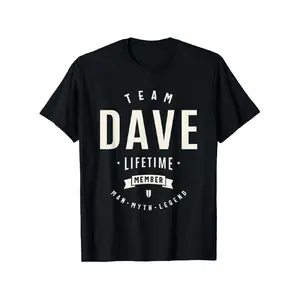 clothing merch Team Dave Lifetime Member Funny Name Dave T-Shirt |   Casual Crew Neck, Short Sleeve, Lightweight, Washable, Suitable for All Seasons and Occasions