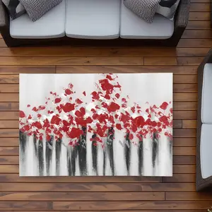 Begin Home Decor C1ROAR352TDMKV 3 x 5 ft. Falling Red Dot Outdoor Area Rug - Livingroom Shapes Decor - Rectangle