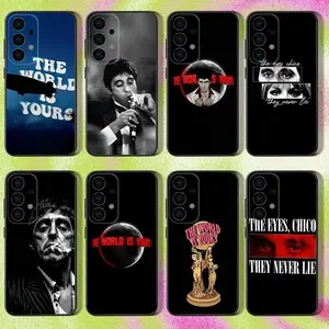 S-Scarface 1983 Film Phone Case Black Matte Protective Cover For iPhone 11-17 Pro Max/Plus & Samsung Galaxy S23-S25