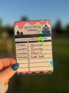 Horror Library Borrow Card Bookmark