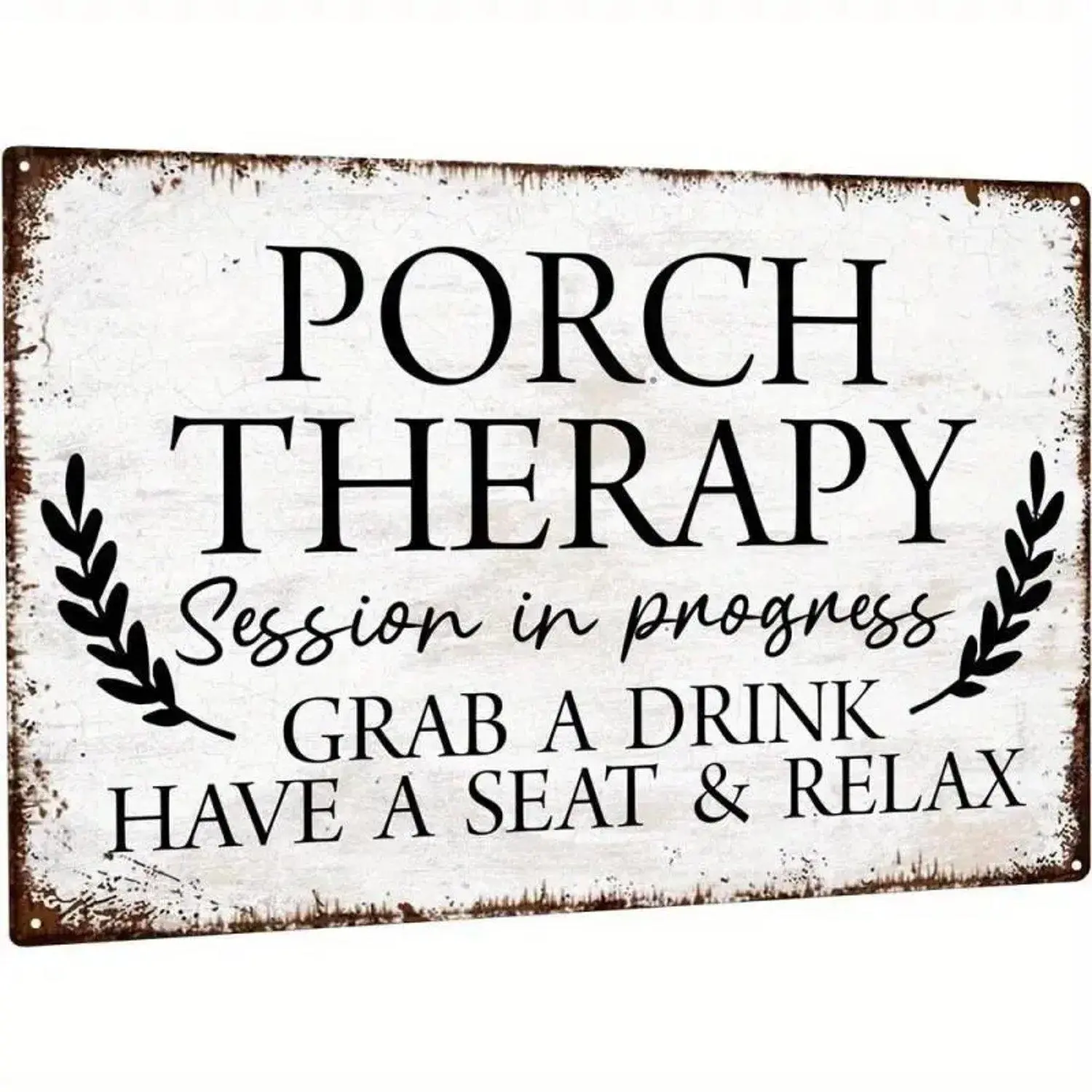 Porch Therapy Retro Welcome Art Self Indoor Prints for Porch Yard Decorative Vintage Style Horizontal Wall Decor