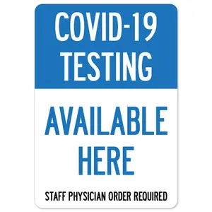 SignMission  Covid-19 Notice Sign - Testing Available Here