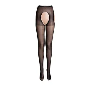 Bella Chic TWO SIDE OPEN PANTY HOSE High Waisted Stretchy Sheer Stockings for Festival Concert Costume Night Out Fall Winter One Size Fits Most