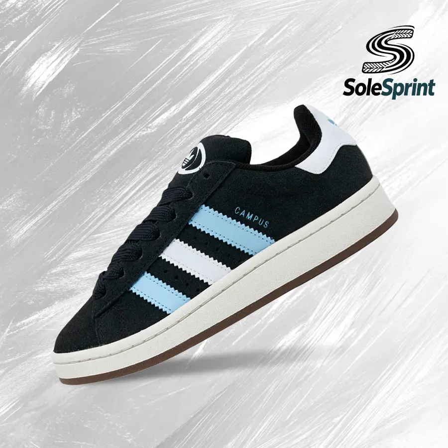 Adidas Campus 00s J 'Core Black Cloud Blue' Youth/Women's Lifestyle Sneakers - Vintage, Spring & Summer-Inspired, Shock-Absorbing Comfort, Gym-Streetwear Casual Wear, Back to School, JS0053, ad