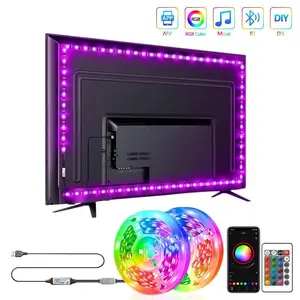 USB Powered LED Strip Light, RGB Color Changing LED Light with APP & Remote Control, Smart LED Lights for Bedroom, Home, Living Room, Decorative Light for Party, Festival, TV LED Lights, Led Light Strips