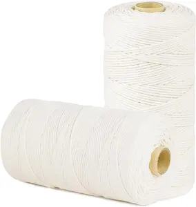 2mm Cotton Fiber Twine String, 1200 ft Roll with Soft Texture, Multi-Use Food Safe String for Office Gift Wrapping, Kitchen Cooking & Gardening