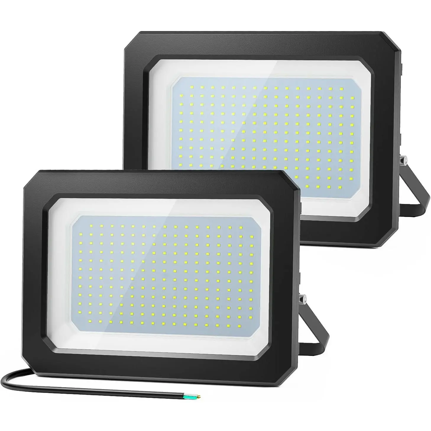 2 Pack 200W Flood Lights Outdoor, Bright 36000LM Security Light IP66 Waterproof Outdoor LED Lights 5000K Daylight White Exterior Floodlight Outside Lighting for Garage Yard Stadium Arena