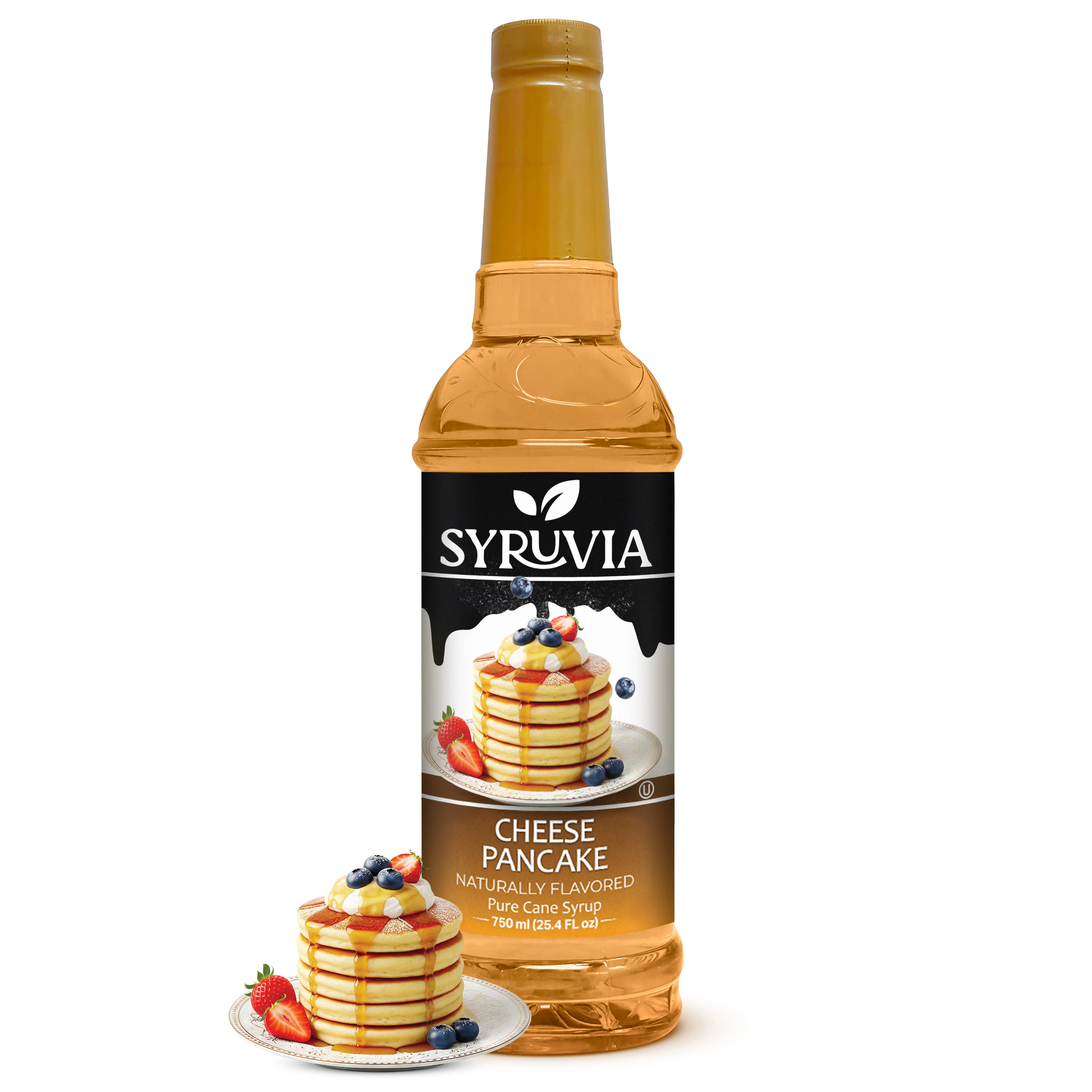 Syruvia Cheese Pancake Coffee Syrup - 25.4 fl oz. Premium Coffee Flavoring Syrup. Kosher & Gluten-Free. Perfect for Drinks, Sodas, Shakes & Desserts