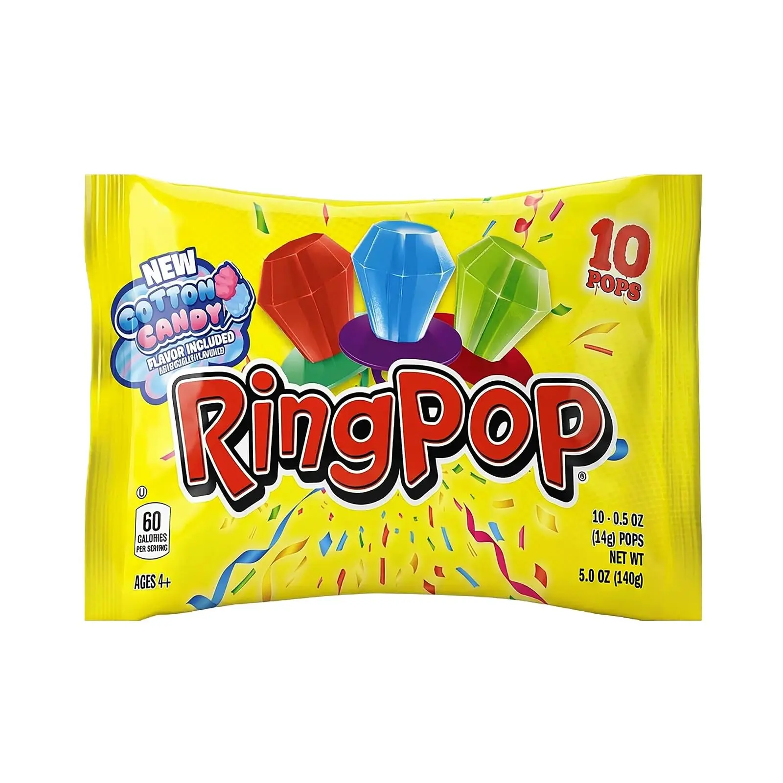 Ring Pop Individually Wrapped Bulk Lollipop Variety Pack, 10 Count | Assorted Flavors, Fun Candy for Birthdays and Celebrations
