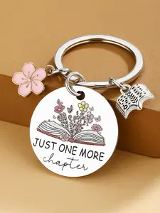 Book Lover Gift Bookmarks Keychains Floral Pattern Keychain for Women, Book Enthusiasts Book Gifts, Reader Accessories, Perfect Gifts for Readers