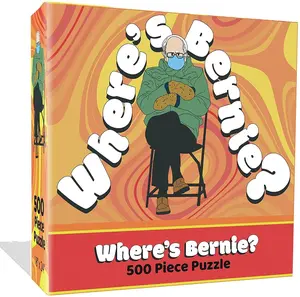 Where’s Bernie Sanders Meme 500pcs Jigsaw Puzzle Inaugraution Mittens Mighty Mojo clearly impossible puzzle, board family games