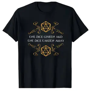 Funny D20 Dice T-Shirt – 100% Cotton, Perfect for Nerdy Gamers