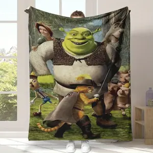 Shrek flannel blanket, suitable for all seasons, multi-purpose, fashionable style, birthday, Christmas, New Year's Day gift, suitable for bed sofa