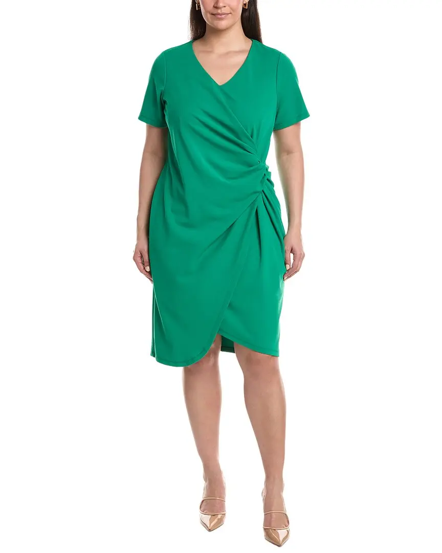 Tahari ASL Plus Crepe Tucked Mini Dress