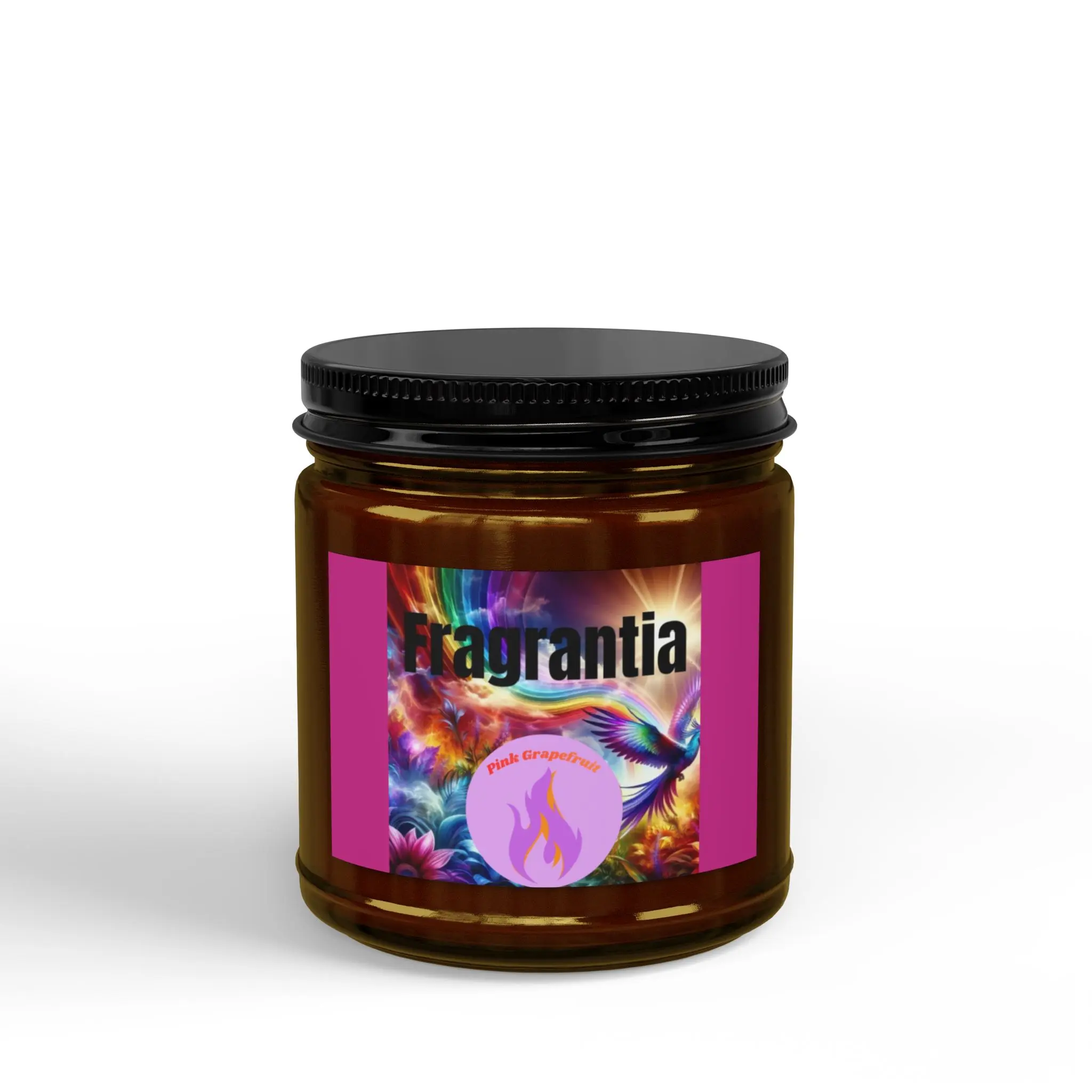 Pink Grapefruit -Soy Scented Candle — Fragrantia Amber Jar (4 oz & 9 oz)
