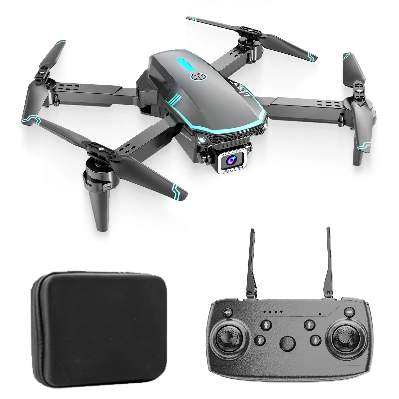 TongLi DR1916 Beginner Foldable Remote Control RC Quadcopter - Lightweight Portable Drone with Digital Camera, Headless Mode, 3-Speed Adjustment, 1-Key Takeoff & Landing, Crash Resistance, Easy Operation, Charging, Indoor Parent-Child Toy Gift for Kids