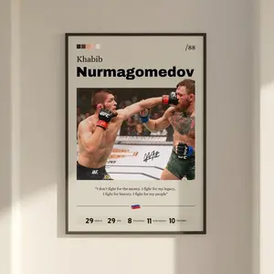 Khabib Poster, MMA Legend Print fan gift, Khabib print, Fighter Poster