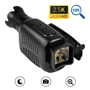 2.5K Ultra HD Night Vision Monocular,10X Zoom,1.56-inch Screen, 2000mAh Rechargeable Battery,Supports Taking Photos and Recording Videos, and Can Also Replay The Videos,Essential Equipment for Wildlife Observers and Night Security Patrols