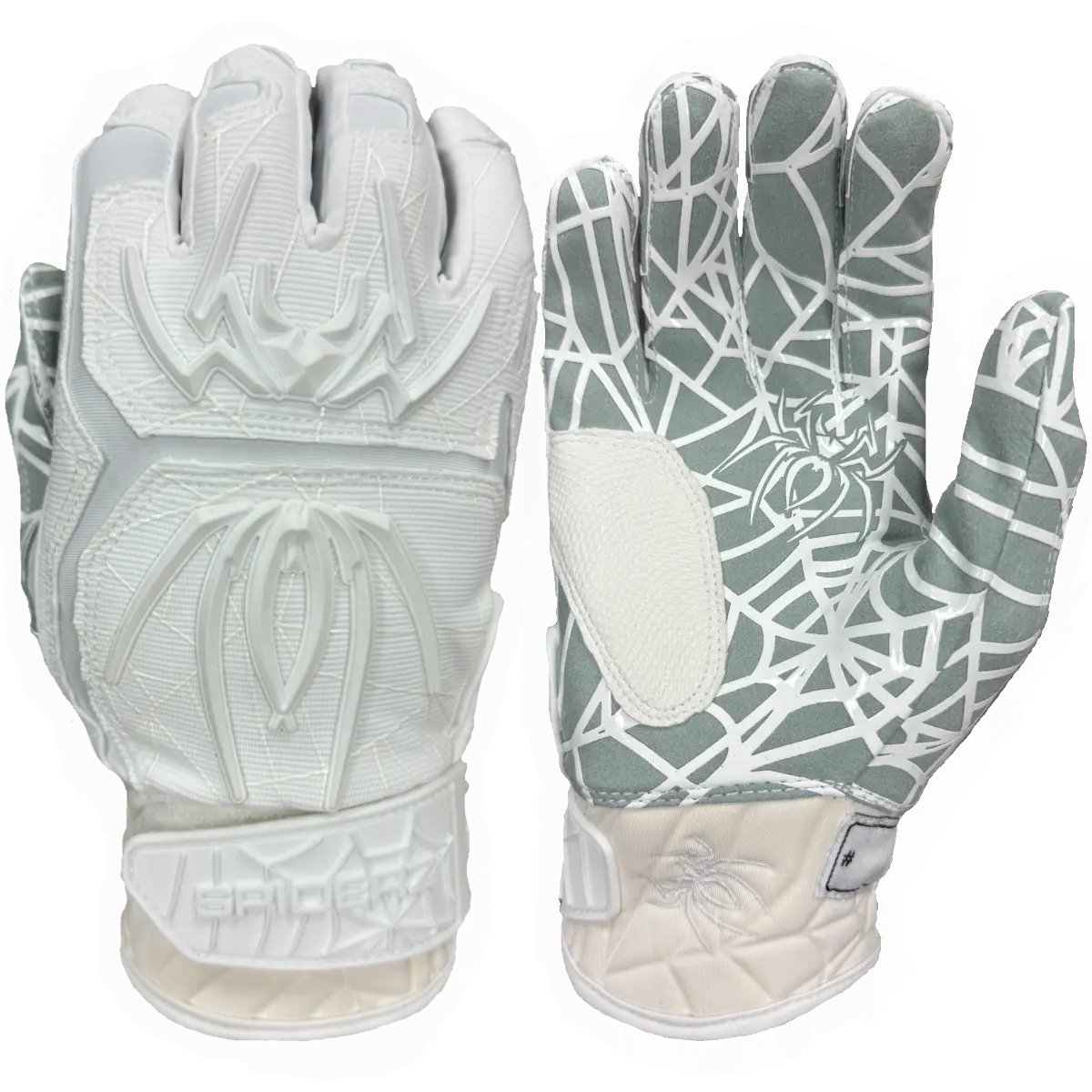 Spiderz HYBRID Batting Gloves - White/White Spiderz HYBRID Batting Gloves - White/White