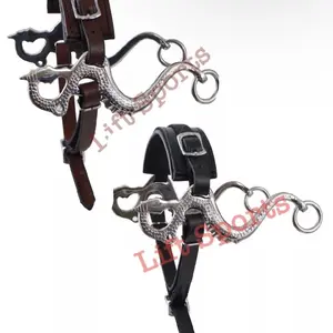 Brown/Black Dragon Hackamore Bitless Horse Bit Bridle Leather Western English