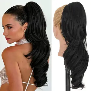 Ponytail Extension,Claw Clip Ponytail Extension Black Clip in Ponytail Hair Extensions,18inch Fake Ponytail Synthetic Hair Pieces for Women