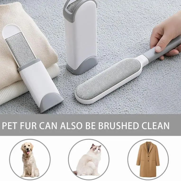Reusable Electrostatic Pet Hair Lint Remover Brush - Gentle Cleaning, Self-Cleaning, Washable, Portable, Small, Universal for Dog & Cat Fur, Couch Pickup, Maintaining a Tidy Home, Hair Removal Tool for Routine Cleaning