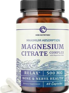 Magnesium Citrate Complex 500 MG for Calm, Relaxation, Constipation & Digestion Support | High Absorption Magnesium Supplement with Elemental Mag Oxide | Non-GMO, Soy-Free | 60 Ct (2 Month Supply)