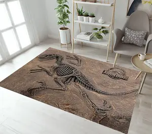 Fossil rug, dinosaur rug, jurassic rug, fossil decor, dinosaur decor