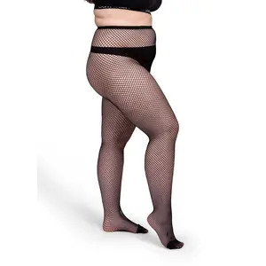 Plus Size Fishnet Tights for Women (1/2, Black)