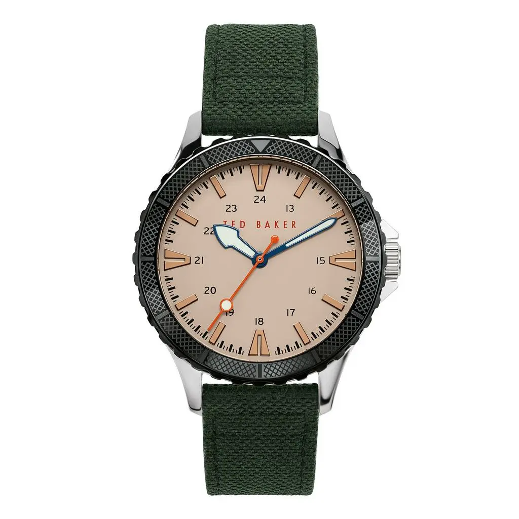 Ted Baker Gents Analog Sporty Watch BKPRGS001, Fabric Strap, Gents Watch, Mineral Glass, Round Dial