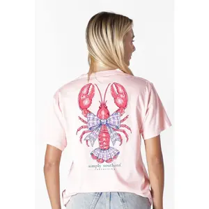 Simply Southern Lobster Bow Rosy T-Shirt