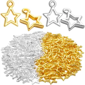 Star Pendant Charms, 200 count Tibetan Star Charms Pentagram Pendant Mini Star Shape Celestial Charms for DIY Bracelets Necklace Jewelry Making Crafting, 13x10mm