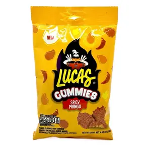 Lucas Gummies Spicy Mango Flavored Hot Gummies - Candy Snack chili candy Sweet chili Powder spicy mango Mexican candy savory mango flavor Jelly Chewy