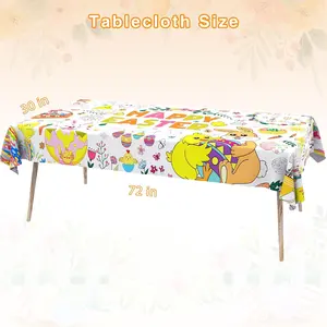 Easter Coloring Tablecloth for Kids, Giant 72x30 Inch Coloring Poster Craft Banner, Party Table Decorations Cloth for Easter Crafts Activities