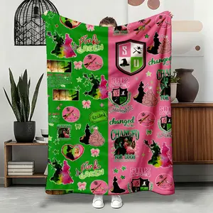 Tiktok Trend! Wicked Witch Flannel Blanket, Soft Skin-Friendly Throw for Fans, Mother's Day Gift, Bedroom Decor, Camping Picnic Theme, Warm Throw Blanket