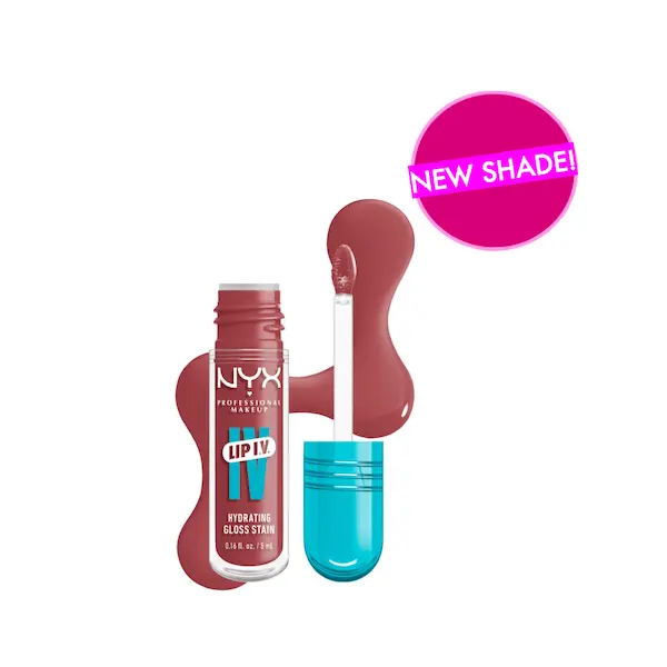 Lip I.V. Hydrating Lip Gloss Serum + Stain, 12HR Lightweight Hydration with Magnesium, Vitamin B12 & Coconut Water, NYX Professional Makeup